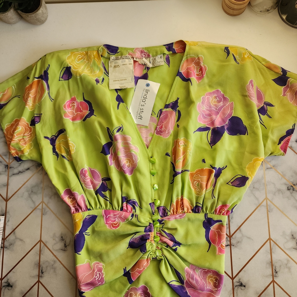 GFT Donna SpA Gruppo Ungaro Paralelle Vintage Green Floral top